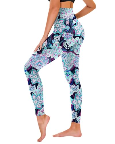 Image of TNNZEET High Waisted Leggings for Women - No See Through Tummy Control Cycling Workout Yoga Pants with Pockets Reg & Plus