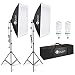 HPUSN Softbox Lighting Kit Professional Studio Photography Continuous Equipment with 85W 5500K E27 Socket Light and 2 Reflectors 50 x 70 cm and 2 Bulbs for Portrait Product Fashion Photography