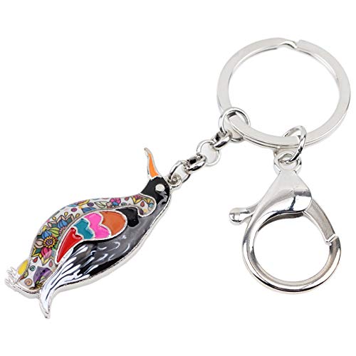 WEVENI Enamel Alloy Cute Penguin Keychain Charms Ocean Jewelry For Women Girls Bag Car Wallet3