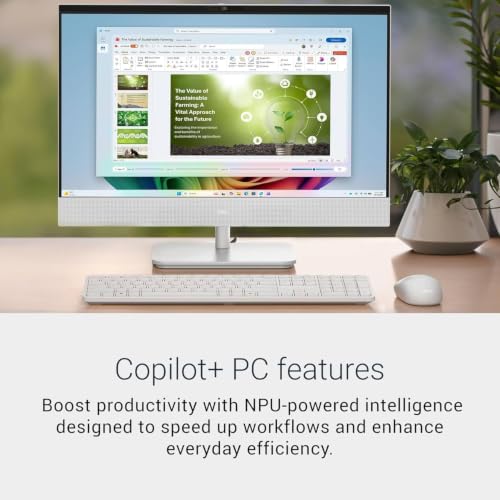 Image of Dell 24 All-in-One Desktop, Intel Ultra 7 355, 32GB DDR5, 1TB SSD, Copilot+ PC, 23.8 inch FHD(1920x1080) Touchscreen, Pen Support, Wi-Fi 7, Win 11 Home, BT 6, KB and Mouse