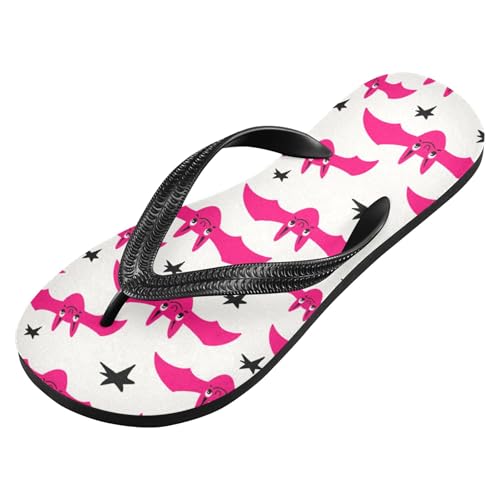 Burbuja Pink Bats Flip Flops for Women Men, Soft Thong Sandals Rubber Slippers for Pool Beach Essentials2