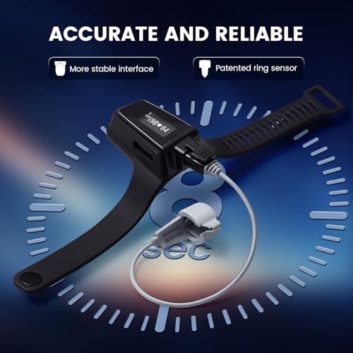 Image of Wellue Wrist Pulse Oximeter| 100-Hour Endurance Blood Oxygen Monitor with Audible Reminder, Rechargeble Checkme O2 Ultra for Tracking SpO2 and Pulse Rate, Comes with Free PC Software & APP