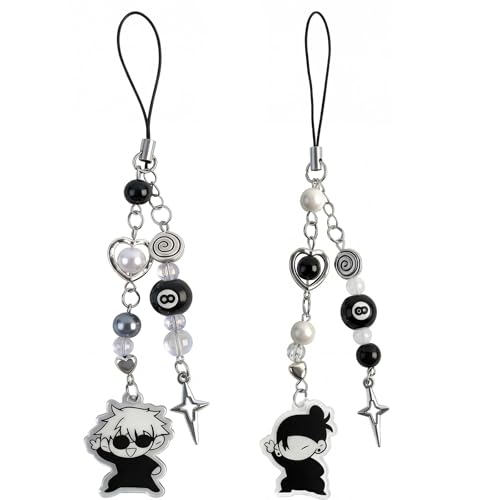 Amazluck 2 Stück Anime Schlüsselanhänger Handy-Anhänger Anime Inspiriert Telefon Charms Schlüsselanhänger Zubehör für Handytasche Geburtstagsgeschenk Geldbörse Tasche Handtasche Reisedekoration