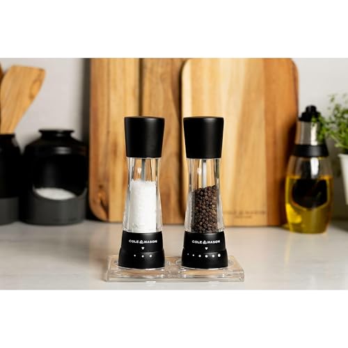 Image of Cole & Mason Derwent Salt Grinder - Mill Includes Gourmet Precision Mechanism and Premium Sea Salt - Salt Mill, Matt Black