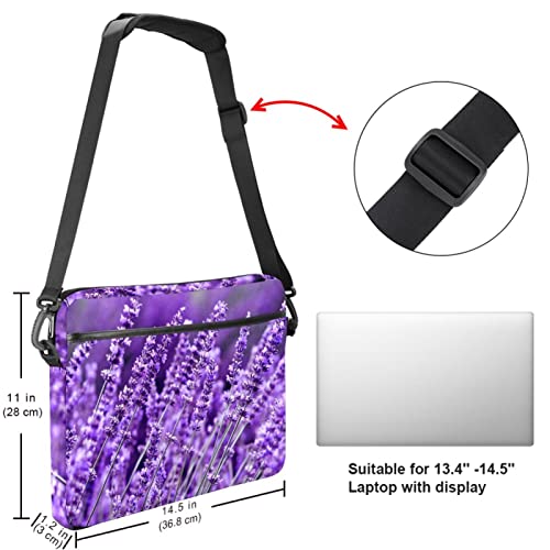 Sacoche bandoulière pour ordinateur portable fine mauve de luxe - 5