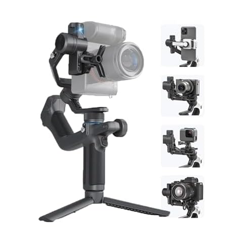 FeiyuTech [Official] SCORP Mini-2 All in One 3-Axis Camera Stabilizer,Built-in AI Track Sensor Handheld Gimbal for Sony A7III,Canon R6,Nikon Z30,Fujifilm,GoPro11/12,iPhone 15 14Pro,Samsung,Max 2.65lb Cover