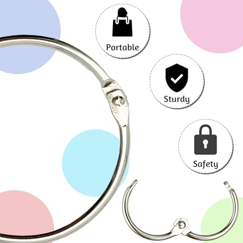 Image of OWLKELA 15 Pcs Binder Rings, 2inch, Silver | Metal Book Rings, Ideal for Office, School, Home, Craft & DIY