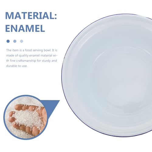 4 Stück Emaille SchüSsel Weiß - Tiefe Suppenschalen FüR Salate, Snacks Und Ramen - SpüLmaschinengeeignet Und Langlebig FüR Zuhause Und Partys 20 x 6CM