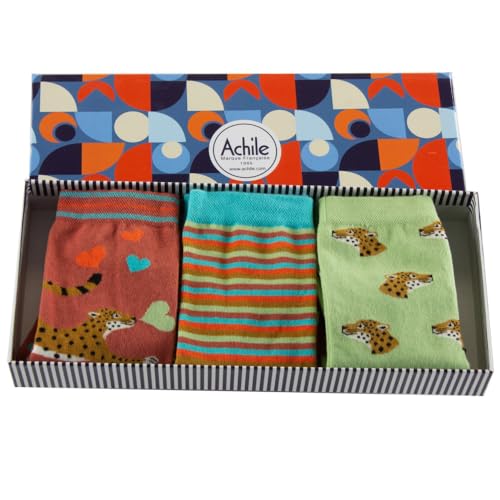 ACHILE - Coffret de 3 mi-chaussettes Coton majoritaire - couleur - Assorties - Pointure - 35-41