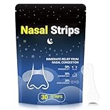30ct Nasal Strips for Snoring,Extra Strength Nose Strips for Breathing,Hypoallergenic Strong Nasal Strips Tape, Boost Oxygen Intake,Improve Sleep Quality,Latex Free,Skin Safe Nasal Strip - Clear|