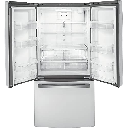 Image of GE GWE19JYLFS 18.6 cu. ft. Counter Depth French Door Refrigerator in Fingerprint Resistant Stainless Steel
