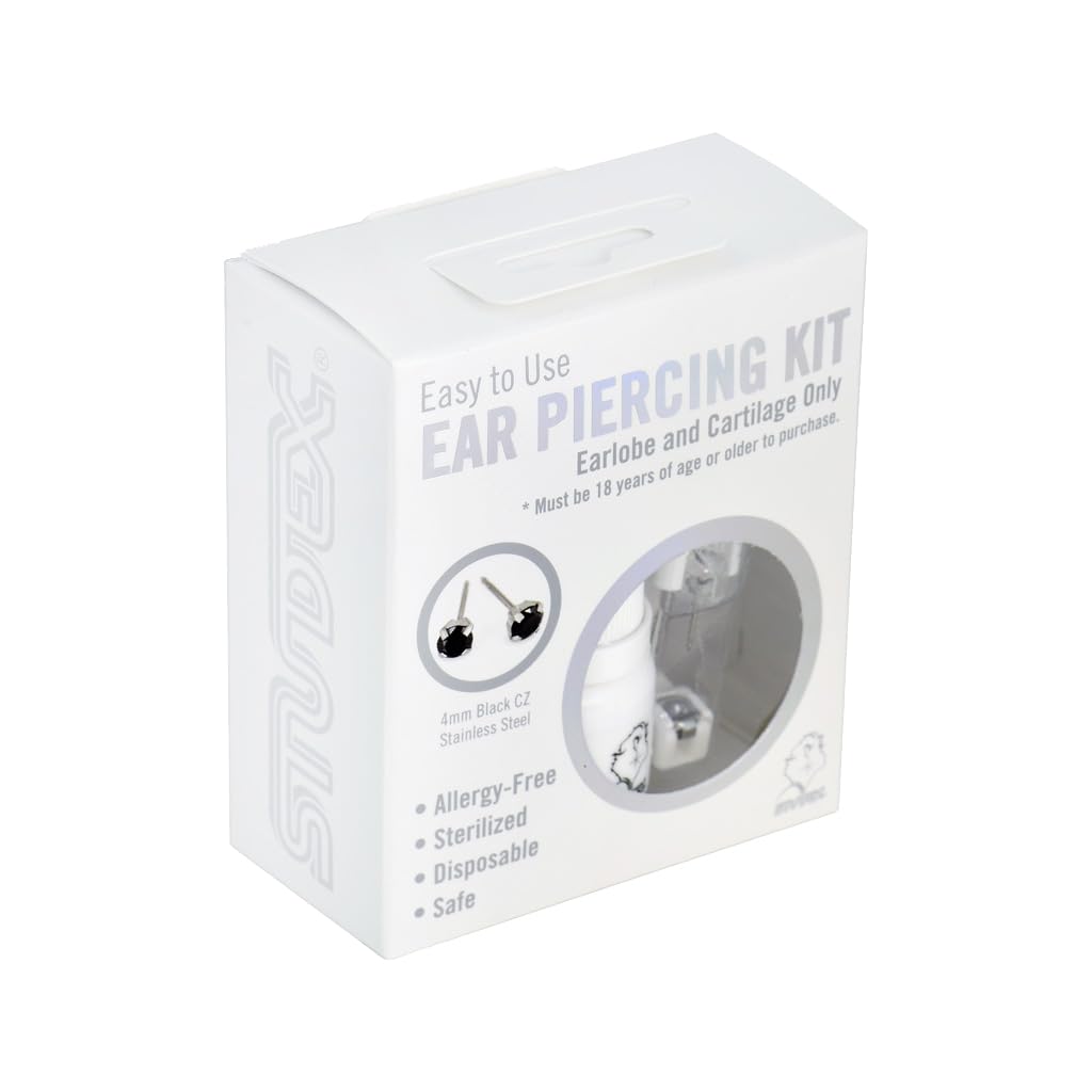 Black Cubic Zirconia 4mm Stainless Steel Personal Piercer