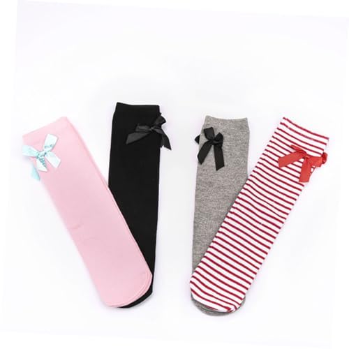 High Socks High Socks Bow Knee Socks Thigh Socks Striped Stocking Over The Knee Sock Black3