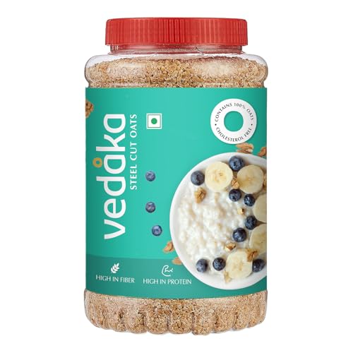 Image of Amazon Brand - Vedaka Steel Cut Oats 2Kg | Rich Source Of Protein & Fiber | Quick Breakfast | Cooks In 3 Mins