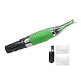 USonline911 Electric Nose Hair Trimmer Shaver Clipper for Men Women Ear Neck Eyebrow Trimmer Shaver Man Clean Trimer Razor & 2X Comb Attachments &1x Cleaning Brush (Green)