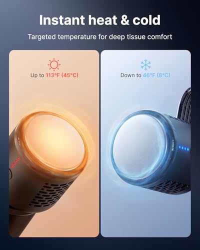 Image of RENPHO Active Mini Thermacool Massage Gun with Heat and Cold, Thumb Loop | Portable Deep Tissue Back Massager with Loop Design for Easy Use, Carry Case, FSA Eligible HSA, Gift for Officers, Gym Lovers