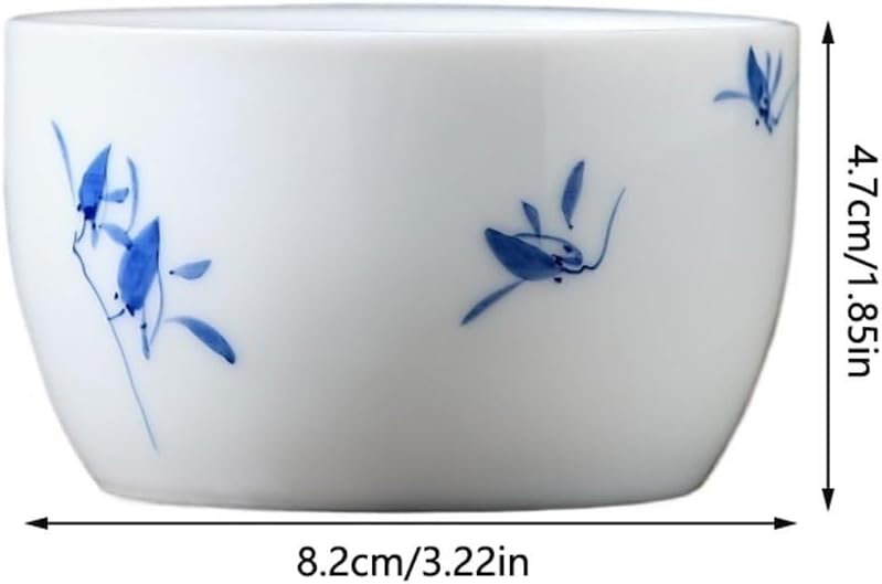 GSOUL Kungfu Tea cup Ladies Personal Hand-painted Phalaenopsis Tea Cup Host White Porcelain Kung Fu Set Small Tea Cups