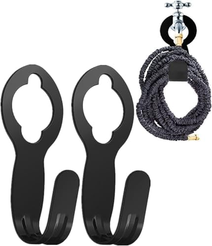 2 Pack Garden Hose Hanger - Heavy Duty Metal Holder for 50ft/25ft Expandable Hose, Supports 110lbs - Portable Garage Storage image 3