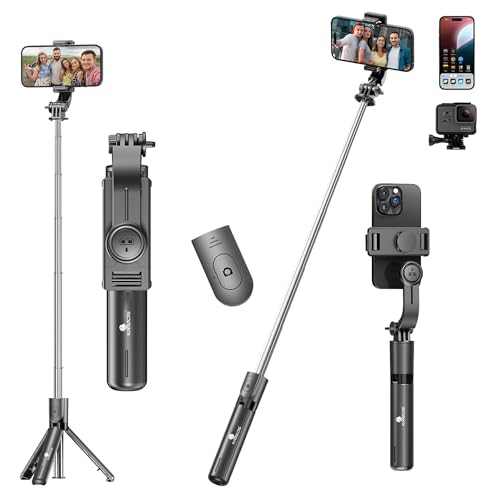 Image of Kratos K24 Selfie Stick Tripod, 67 CM / 26 Inch, 3-in-1 Multifunctional Design with Detachable Wireless Remote, Portable & Lightweight Selfie Stick for Vlogging, Photography for All Mobiles
