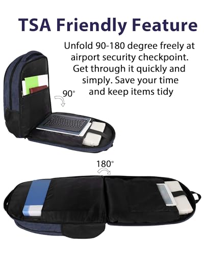 Image of MATEIN Extra Large Laptop Backpack for Men, 50 L Travel Carry On TSA Approved Backpack with Trolley Sleeve, Waterproof Business Work Bag Fits 18.4 Inch Computer Notebook, Dark Blue