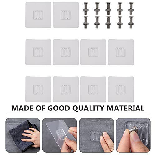 DOITOOL 10 Pcs Unhas Adesivas Ganchos De Parede Claro Parafuso Costura Ganchos Nenhuma Perfuração Pa