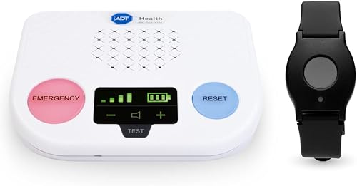 ADT Medical Alert Plus - Sistema de alerta médica en el hogar para personas mayores, cobertura celular 4G, rango colgante de 600 pies, monitoreo de