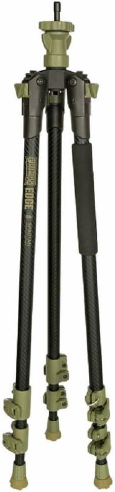 Primos Hunting Edge Carbon Fiber Tripod Shooting Stick with Magnaswitch, Lightweight and Adjustable Hunting Shooting Support with 360° Panning in Dark Earth