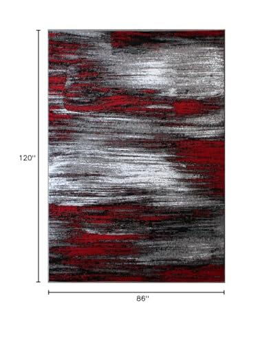 Tapete Masada Rugs 8 ft x 10 ft Rojo Gris Negro miniatura 2