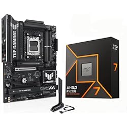 Micro Center AMD Ryzen 7 9700X CPU Processor with ASUS TUF Gaming B850-PLUS WiFi AM5 ATX Motherboard (DDR5, PCIe 5.0, 3X M.2, Wi-Fi 7, USB 20Gbps Type-C)