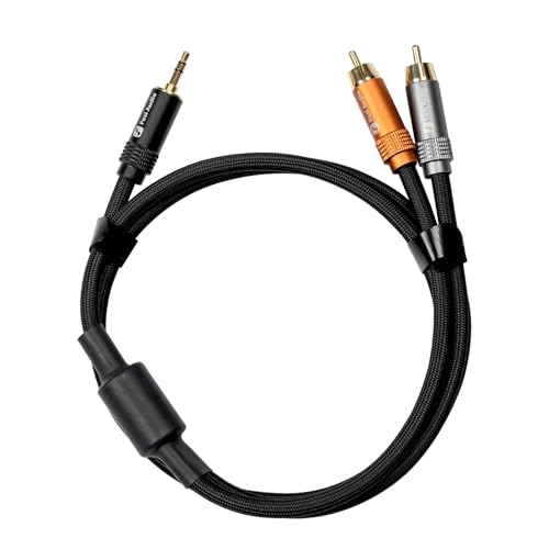 Câble 3,5 mm vers RCA plaqué or avec double blindage audio fosi