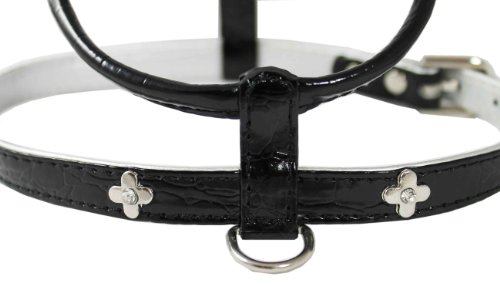 Black Faux Leather Studded Dog Harness Small For 12.5"-15.5" Chest #TOP1