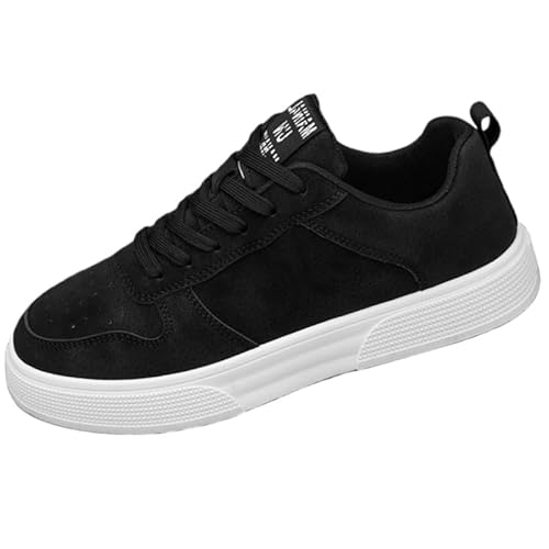 Men's Big Size Skateboarding-Inspired Lace-Up Casual Sports Shoes - Fashionable Daily & Outdoor Wear (14,Black)