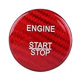 Interruptor de botón de parada de arranque del motor Ajuste de cubierta de fibra de carbono para A B C GLC GLA CLA ML GL Class(rojo)