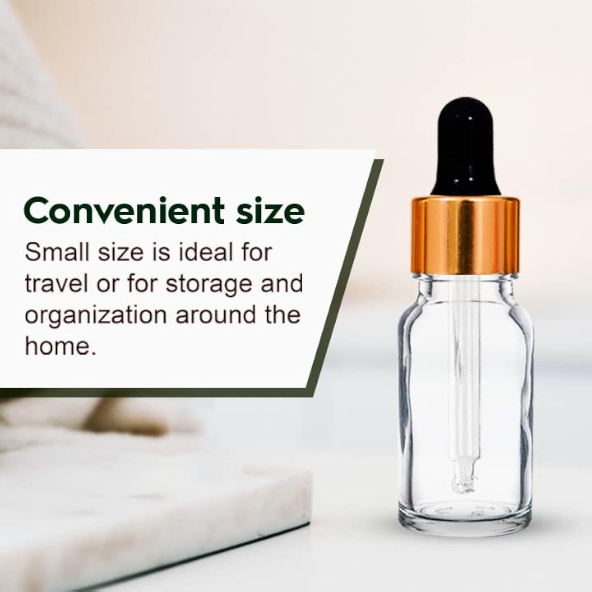 10 ml Clear Round Empty Glass Bottle with Dropper