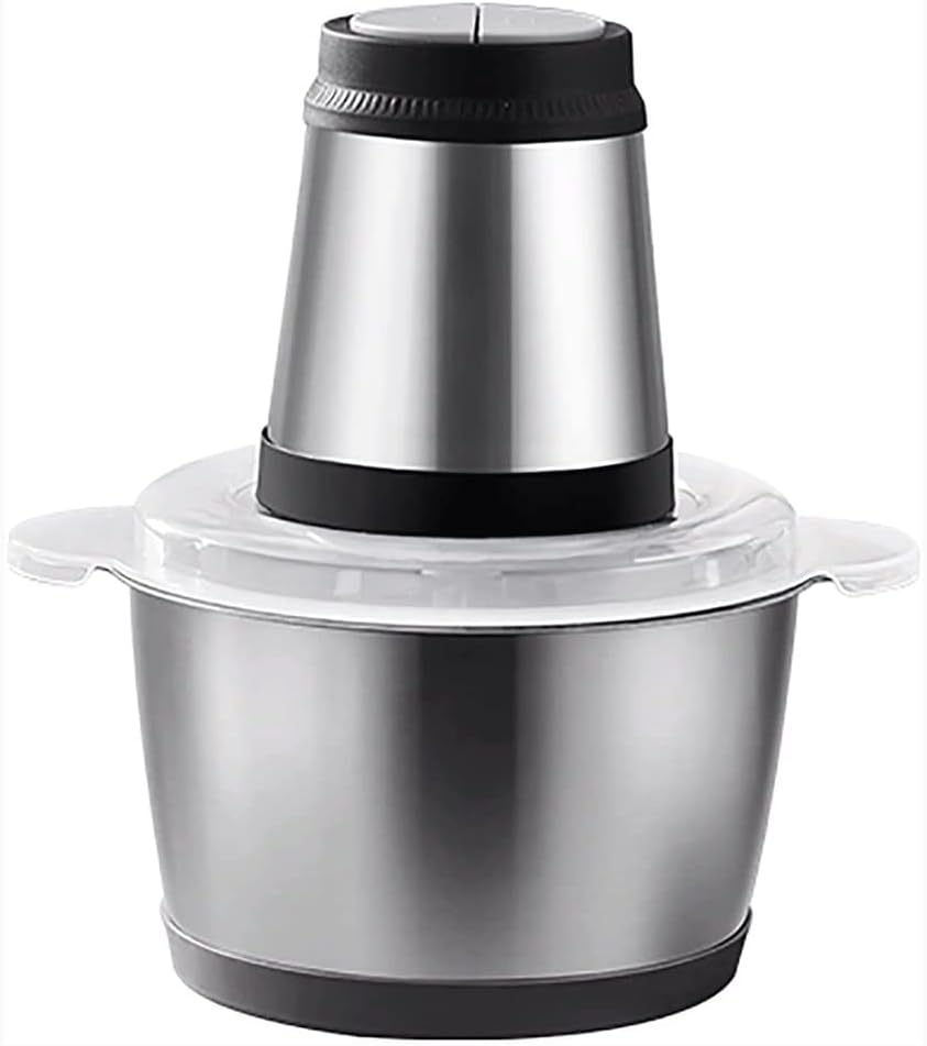 Electric Food Processor Food Chopper with Garlic Peeler and Titanium Coating Blades Stainless Steel Bowl for Vegetables Fruit Salad Onion Garlic Meat