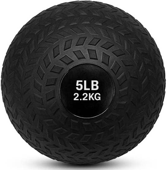 French Fitness PVC Slam Ball 5 lb, Iron Sand Filled, No Bounce, Textured Grip, 5-100 lbs, Cross Training, MMA, Athletic Performance