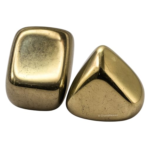 Image of Crystal Heaven Pyrite Healing Tumbled Stone,Natural Polished Crystals For Diy Crafts,Manifestation,Meditation,Pooja Feng Shui And Reiki Healing(30 Grams)