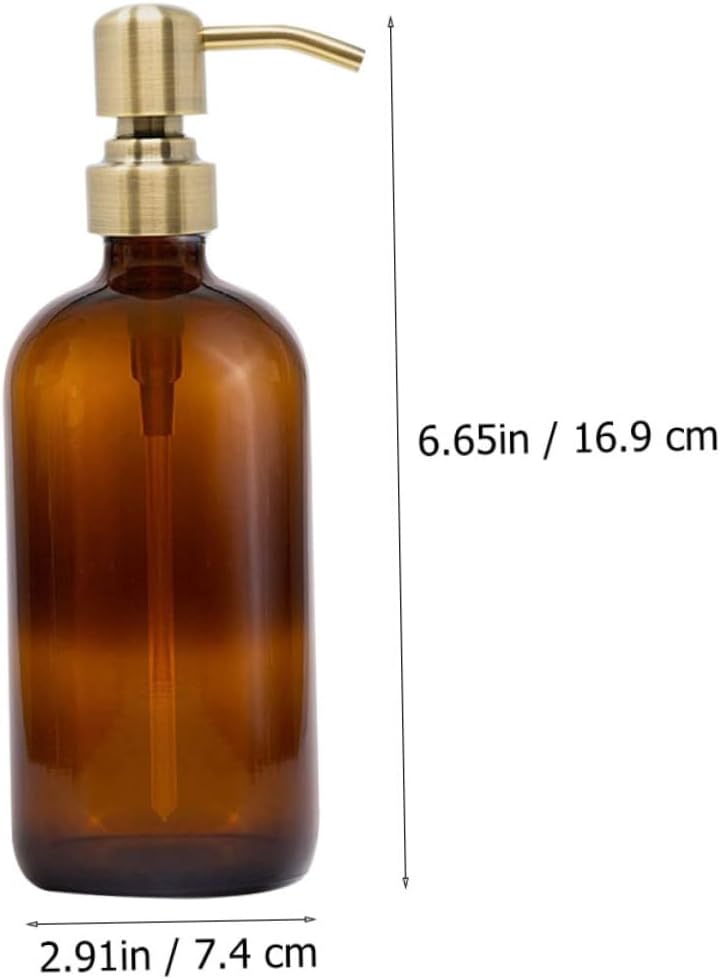 4sets Sturdy Glass Lotion Pump Bottles Refillable Travel Dispenser Bottle for Shampoo Soap Body Lotion