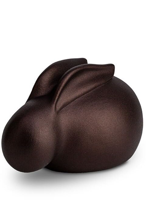 Urne funéraire lapin marron-bronze pour surmonter la perte