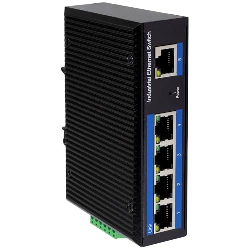 Commutateur Fast Ethernet LogiLink NS200 avec 5 Ports Industriel Haute Résistance 10/100
