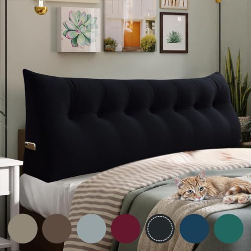 Rucener Großen Rückenkissen Dreieckigen Kissen Sofakissen HohenKopfteil Kopfkissen HohenKopfteil Rückenlehne für Bett Perfekt AlsKissen Zum Fernsehen und Lesen Gibt Es in Vielen Schwarz 200CM