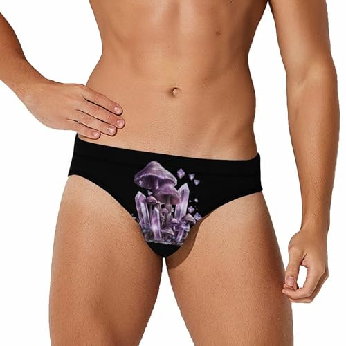 Witchy Magical Crystals Boho Mushroom Novelty Men's Brief Swimwear Pants Swimming Trunks Beach Shorts Underwear