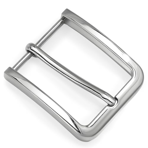 Vantrava 1.5 inch Belt Buckle- Nickel-Free Zinc Alloy Single Prong Square Replacement Buckle for Formal & Casual Belt (Single Prong 02-Silver, 1.5 inch)