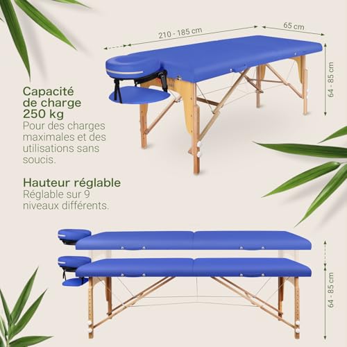 Table de Massage Pliante professionelle (Bleu) – Image 5