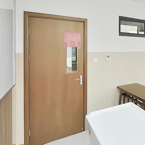 RYB HOME Door Curtain for Classroom Small Window, Privacy Protect Drapes, 8 Inches Wide Room Darkending Curtains 36 Inches Long Blocks Views, Orange Pink, 1 Panel