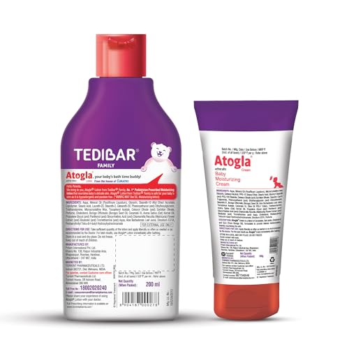 Image of Atogla Baby Cream 100g (Pack of 2) from Tedibar Family | Advanced Gentle Moisturising Cream for Baby - By Torrent Pharma