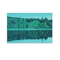 Amazon.co.jp: 画家 東山魁夷 風景画 湖澄む ポスター アートパネル