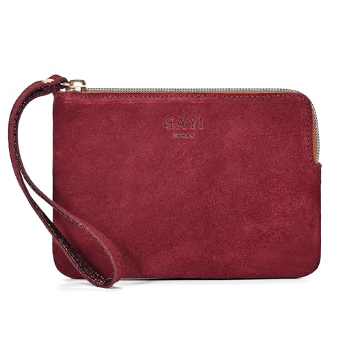 Image of Genuine Leather 4.5 x 6.5 Wristlet Purse for Women, Evening Wristlet Pouch Clutch Bag