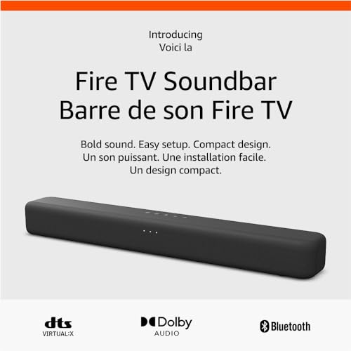 Amazon Fire TV Soundbar, 2.0 speaker with DTS Virtual:X and Dolby Audio, Bluetooth connectivity