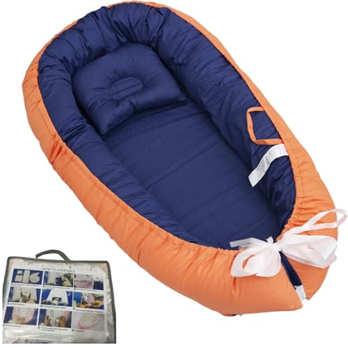 iuscacey Cuna portátil para bebés: Nido para recién Nacidos, Transpirable y Lavable, Cuna de Viaje para bebés de 0 a 12 Meses.